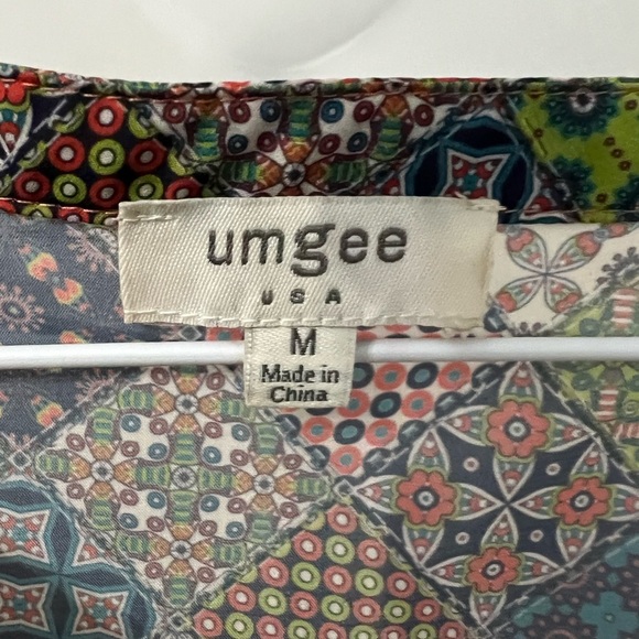 Umgee Womens Floral Patchwork Print Sleeveless Tunic Dress Pockets Size Medium - Picture 4 of 4